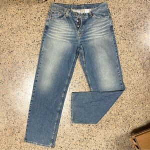 Lucky Brand Dungarees Jeans (Waist 34) Blue, Washed, Vintage, Denim